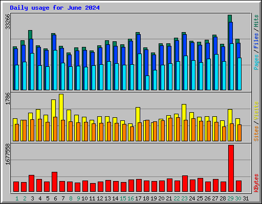 Daily usage for June 2024