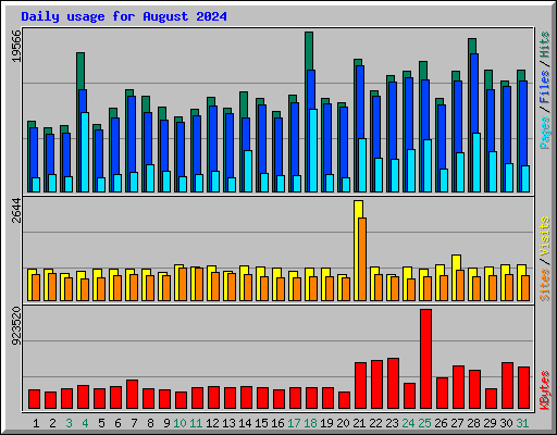 Daily usage for August 2024