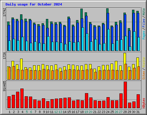 Daily usage for October 2024