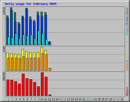 Daily usage for February 2025