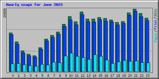 Hourly usage for June 2023