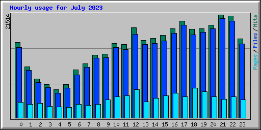 Hourly usage for July 2023