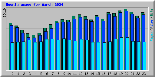 Hourly usage for March 2024